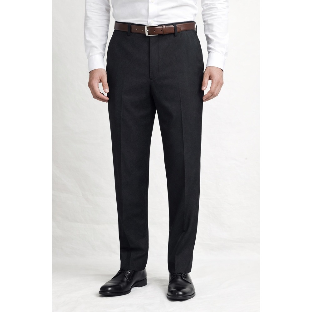 Claiborne Mens Black‎ Textured Dress Pants Flat Front Straight Leg 34x34 WPL 386